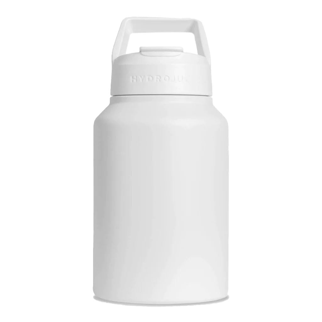 HydroJug Sport - Stainless Steel Tumbler with Straw, Vacuum Insulated, 64oz Leakproof Water Bottle, Ergonomic Design, Reusable, Dishwasher Safe, Rubber Base, Durable for Gym or Outdoors, Light Blue