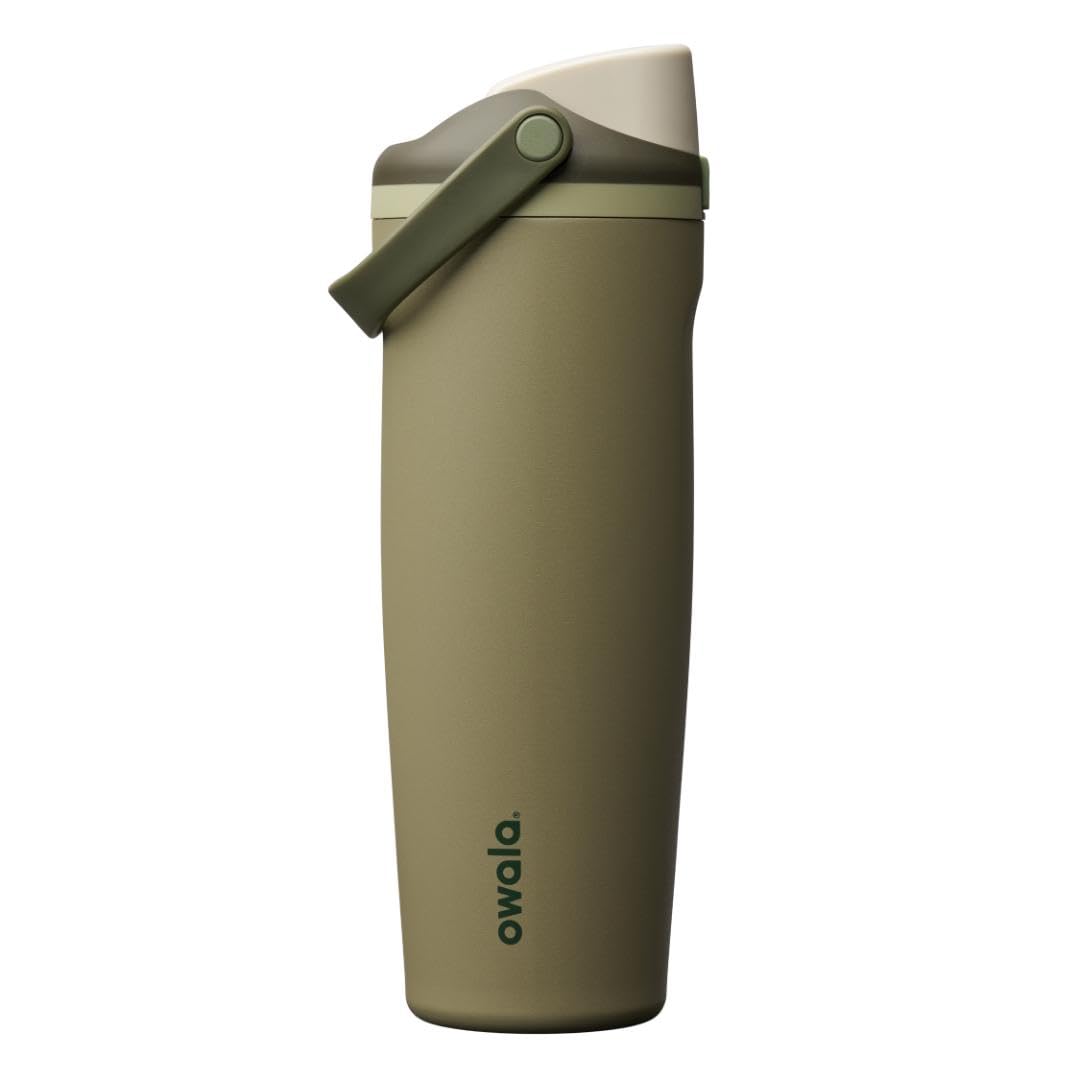 Owala FreeSip Sway Insulated Stainless Steel Water Bottle with Two-Way Spout, Built-In Straw and Bucket Handle, Made for Travel, School, and Sports, 40oz, BPA Free, Leak Proof, Black Cherry