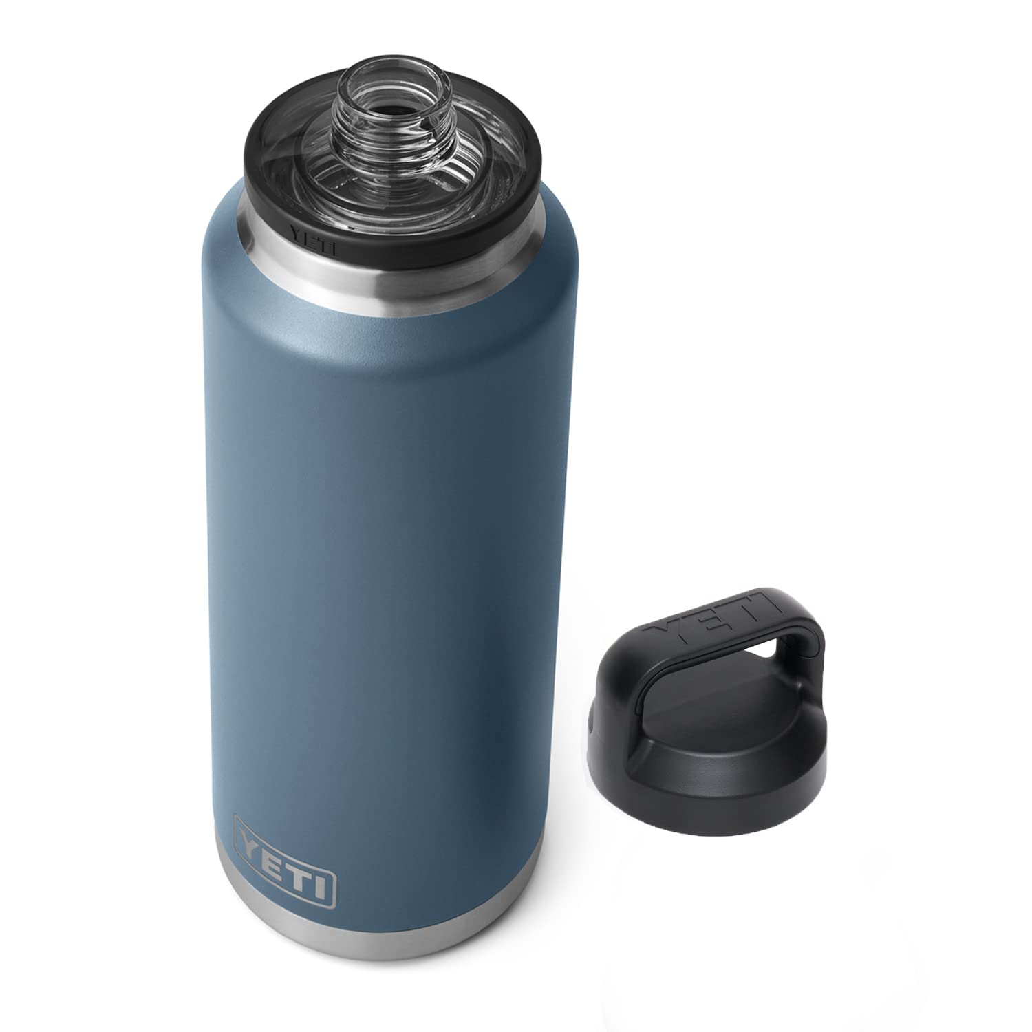 YETI Rambler 46 oz Bottle, Vacuum Insulated, Leakproof, Stainless Steel with Chug Cap, Black Forest Green