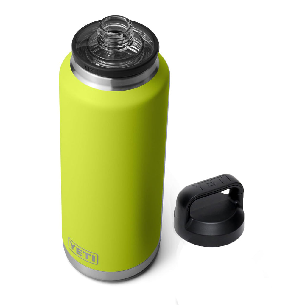 YETI Rambler 46 oz Bottle, Vacuum Insulated, Leakproof, Stainless Steel with Chug Cap, Black Forest Green