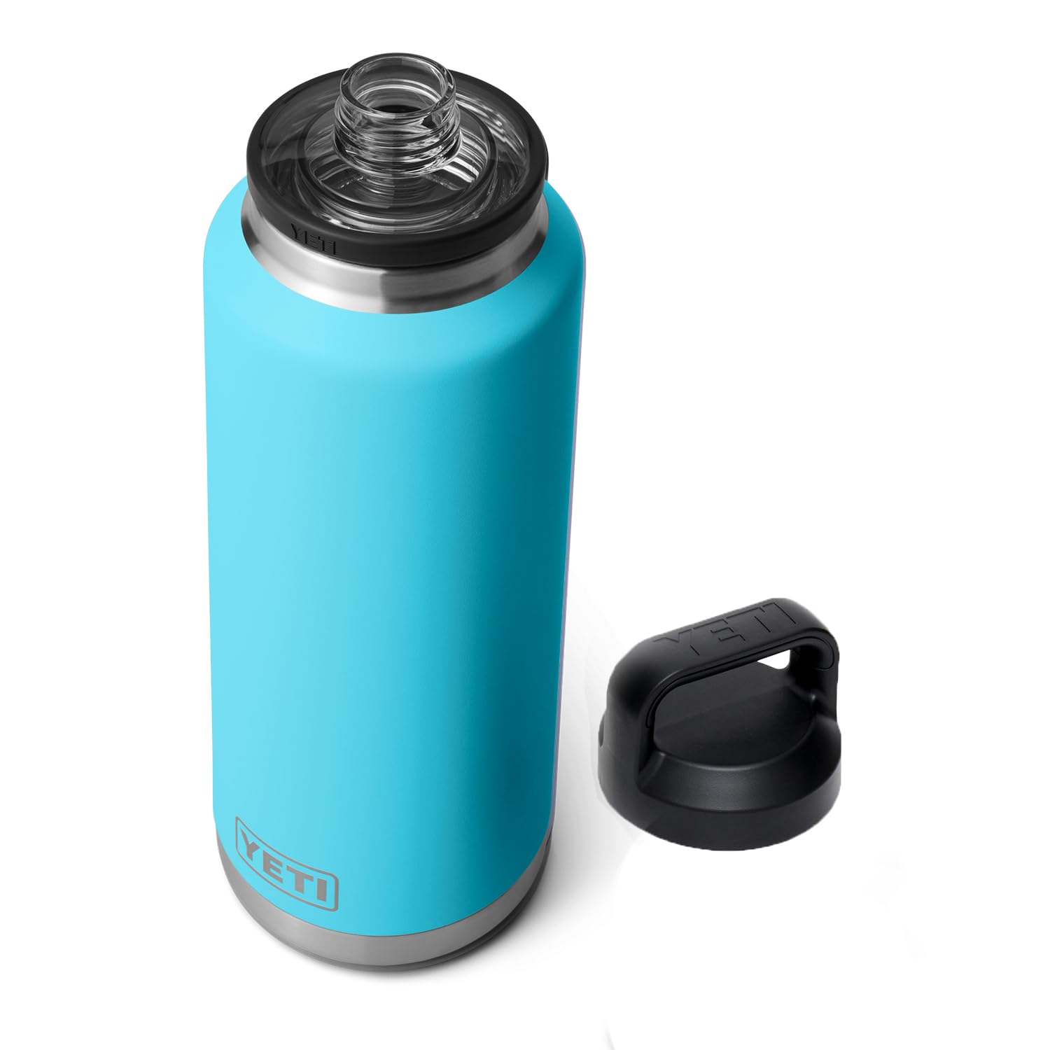 YETI Rambler 46 oz Bottle, Vacuum Insulated, Leakproof, Stainless Steel with Chug Cap, Black Forest Green