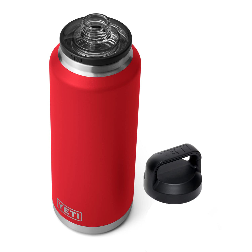 YETI Rambler 46 oz Bottle, Vacuum Insulated, Leakproof, Stainless Steel with Chug Cap, Black Forest Green