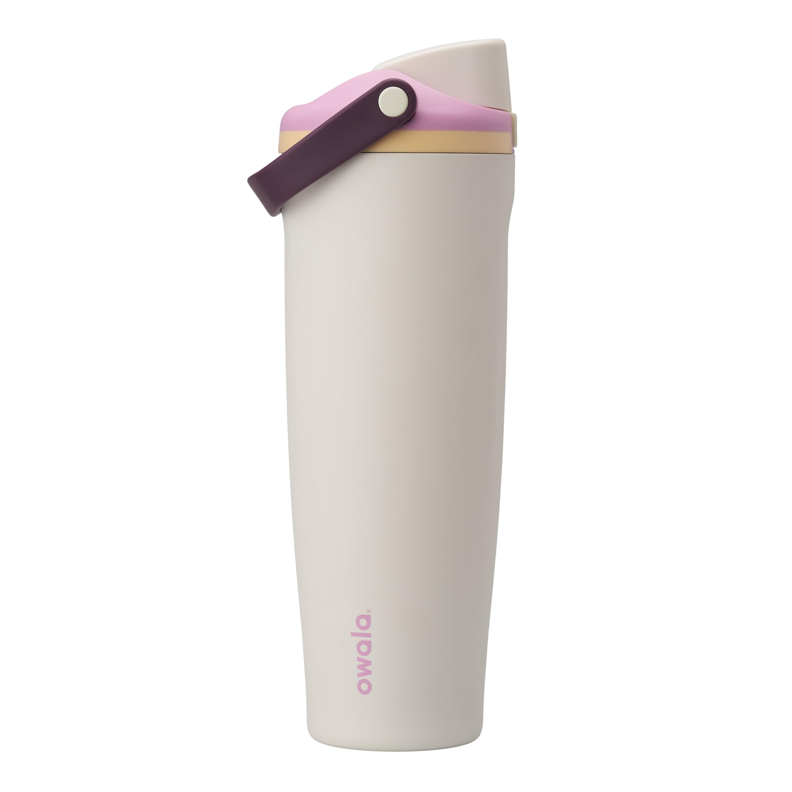 Owala FreeSip Sway Insulated Stainless Steel Water Bottle with Two-Way Spout, Built-In Straw and Bucket Handle, Made for Travel, School, and Sports, 40oz, BPA Free, Leak Proof, Black Cherry