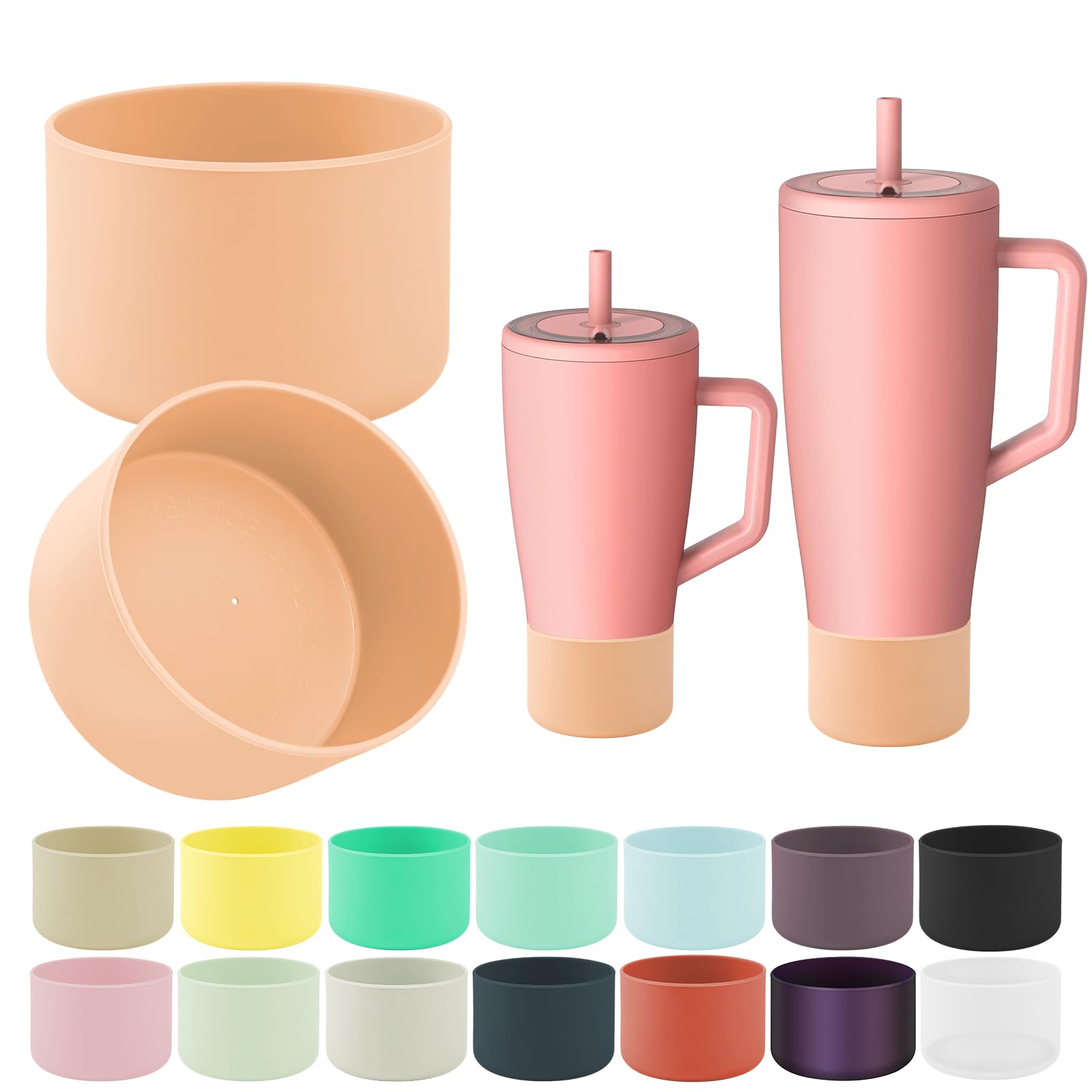 ZXFYE 2Pcs Protective Boot Compatible with Brumate Era 40 oz 30 oz Tumbler, Anti-Dent & Anti-Slip Silicone Bottom Cover Protector Sleeve Bumper Compatible with Brumate Era Tumbler with Handle