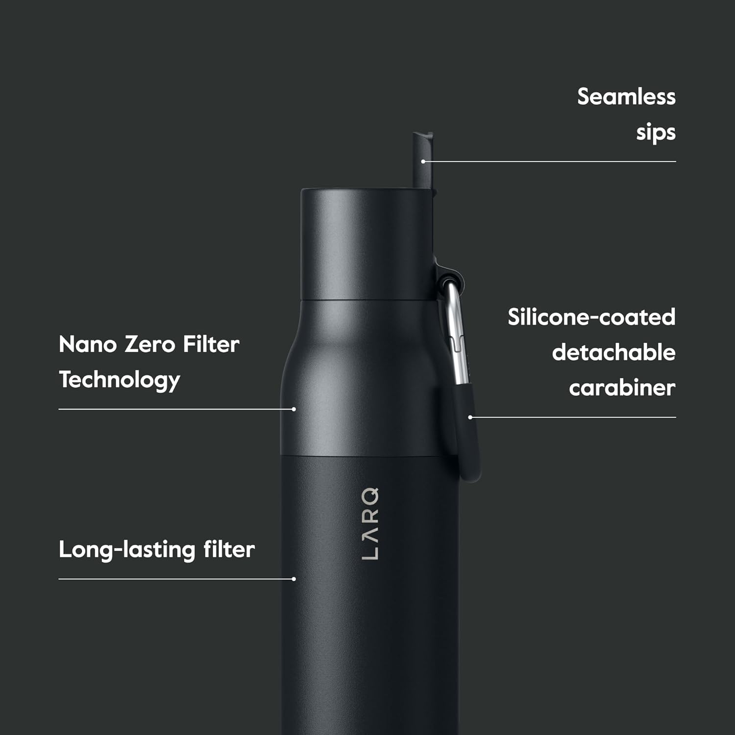 LARQ Holiday Bundle Set Bottle Filtered Insulated Water Bottle 17oz + 25oz | Reusable Bottles, Travel Friendly, BPA Free