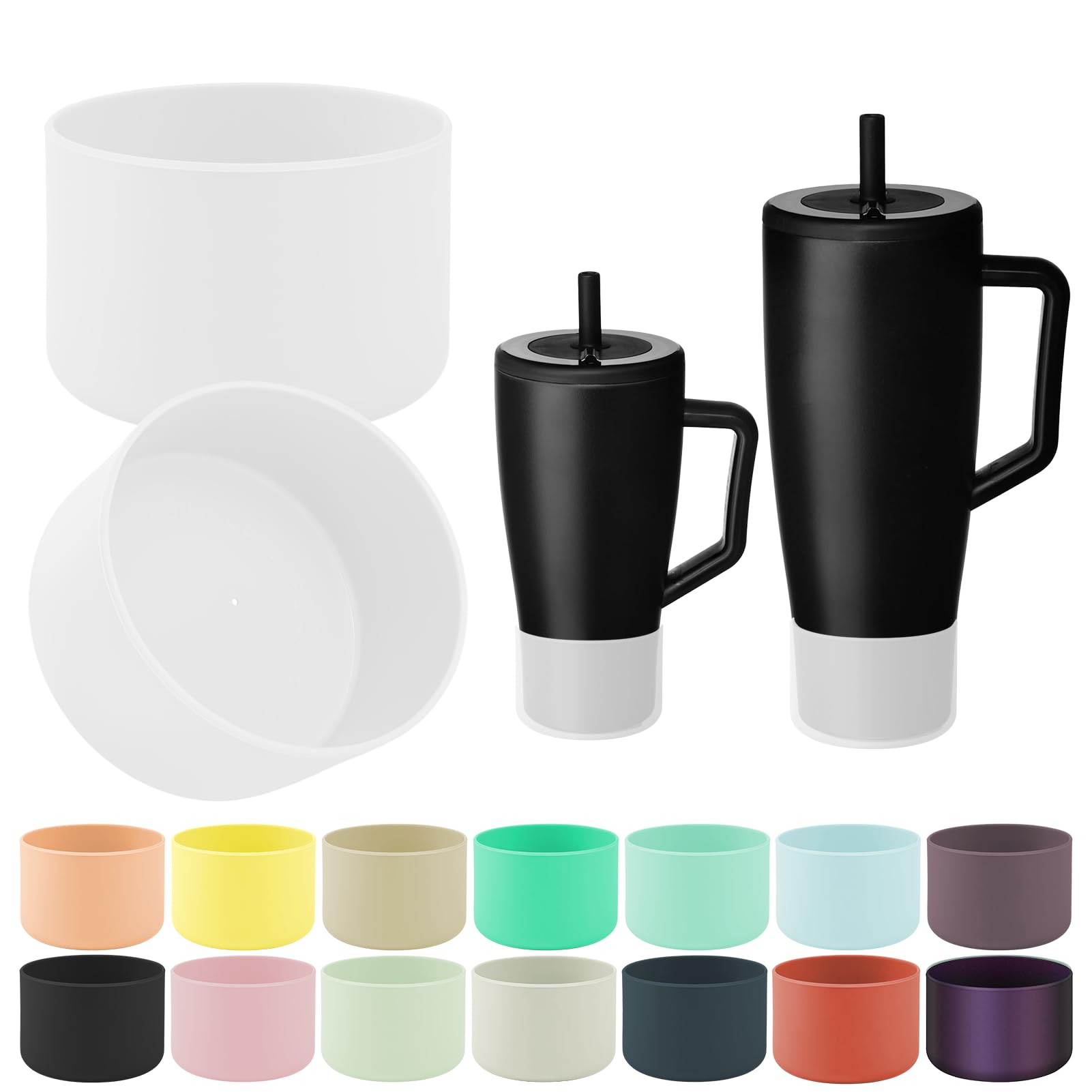 ZXFYE 2Pcs Protective Boot Compatible with Brumate Era 40 oz 30 oz Tumbler, Anti-Dent & Anti-Slip Silicone Bottom Cover Protector Sleeve Bumper Compatible with Brumate Era Tumbler with Handle