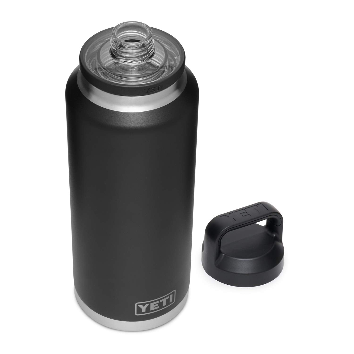 YETI Rambler 46 oz Bottle, Vacuum Insulated, Leakproof, Stainless Steel with Chug Cap, Black Forest Green