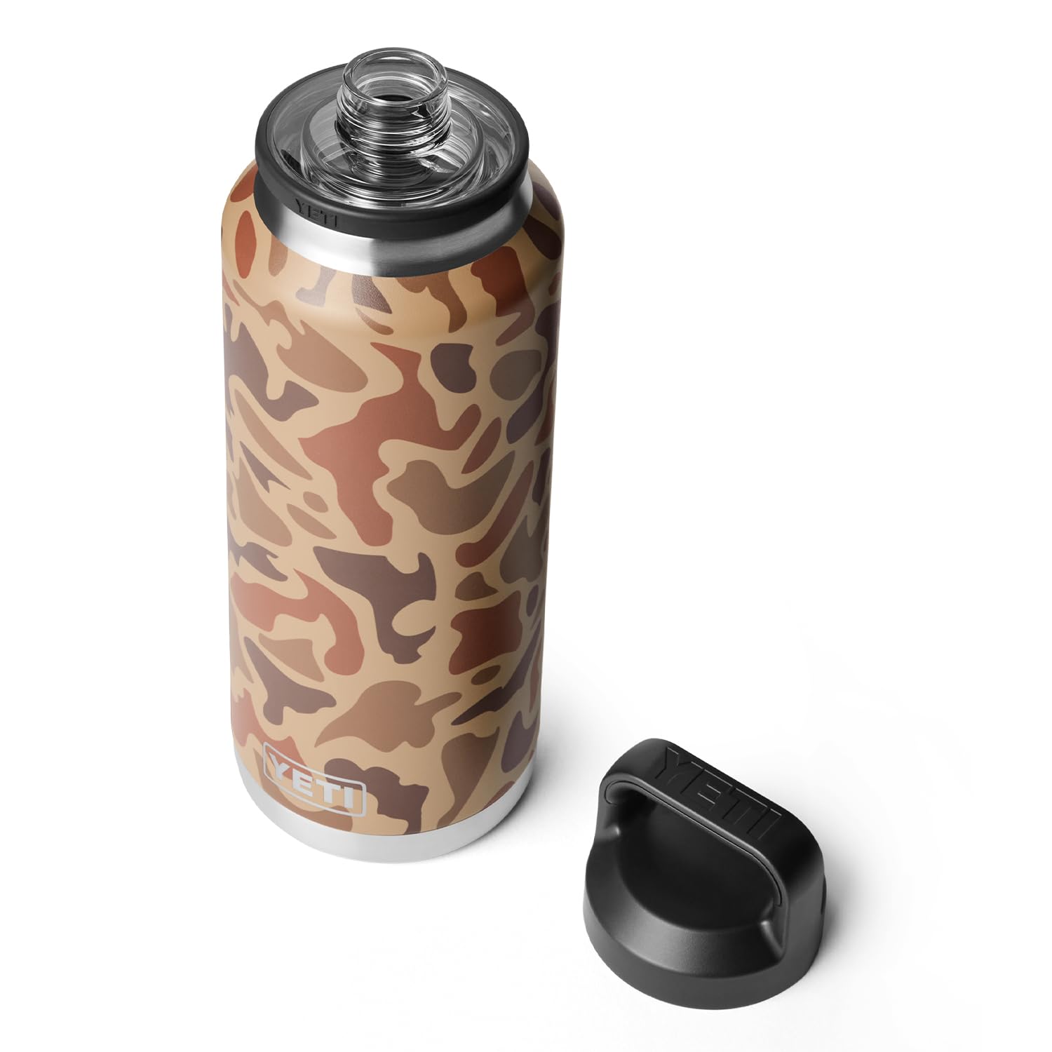 YETI Rambler 46 oz Bottle, Vacuum Insulated, Leakproof, Stainless Steel with Chug Cap, Black Forest Green