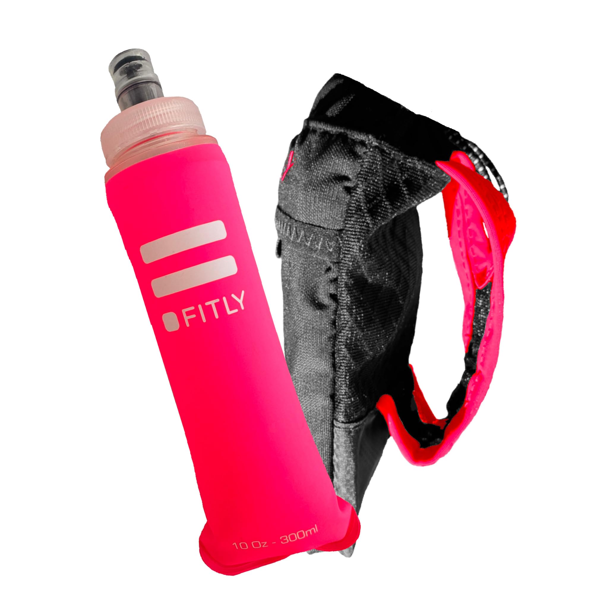 FITLY Soft Flask - Shrink As You Drink Soft Water Bottle for Hydration Pack - Folding Water Bottle Ideal for Running, Hiking, Cycling, Climbing & Rigorous Activity