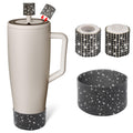 SLEILIN Silicone Boot and Rhinestone Magnetic Straw Cover Cap Compatible with BrüMate Era | Anti-Slip Silicone Protector for 40 oz Tumbler with Handle | Accessory Set for Stainless Steel Drinking Cup