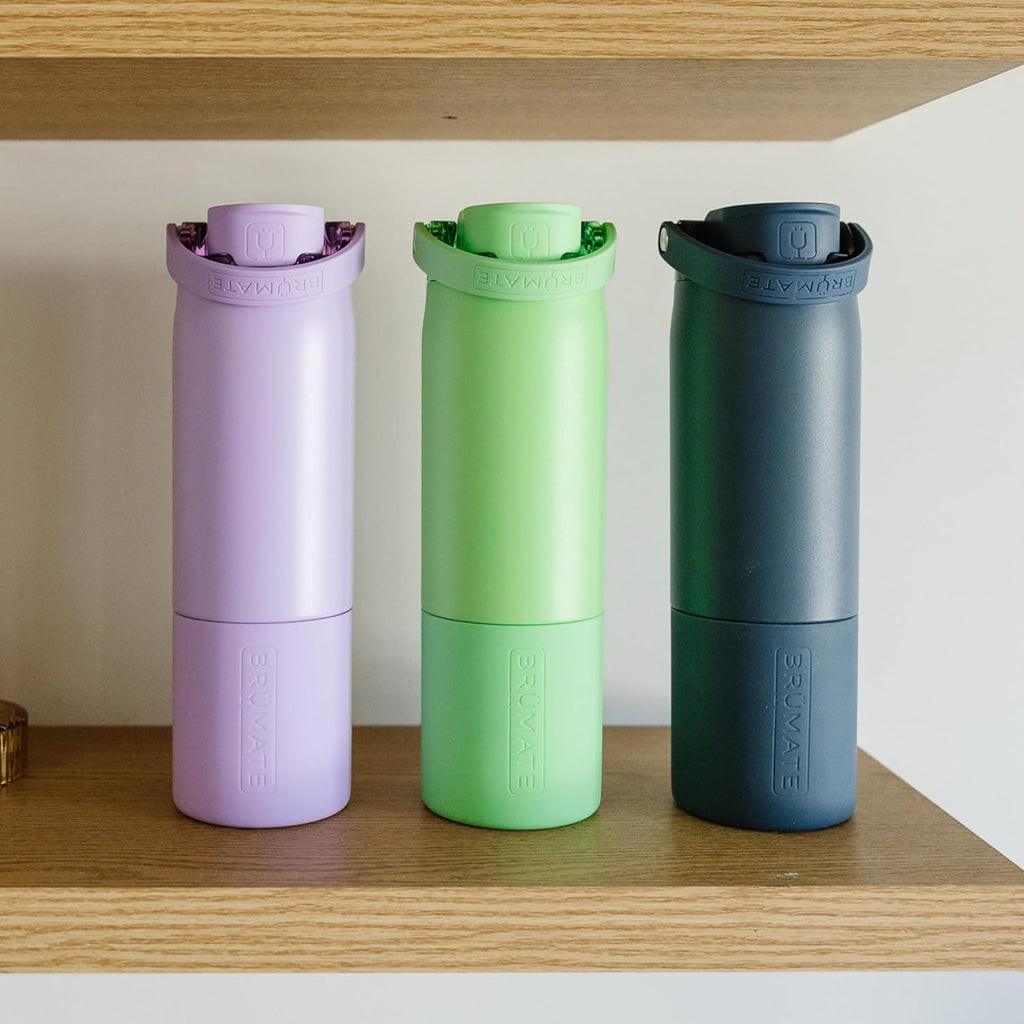 BrüMate Rise 35oz Water Bottle With 100% Leakproof Covered Silicone Straw | Insulated Stainless Steel Water Bottle With Removable Straw | Fast Flow | Soft Sip Silicone Spout | BPA-Free (Dark Aura)