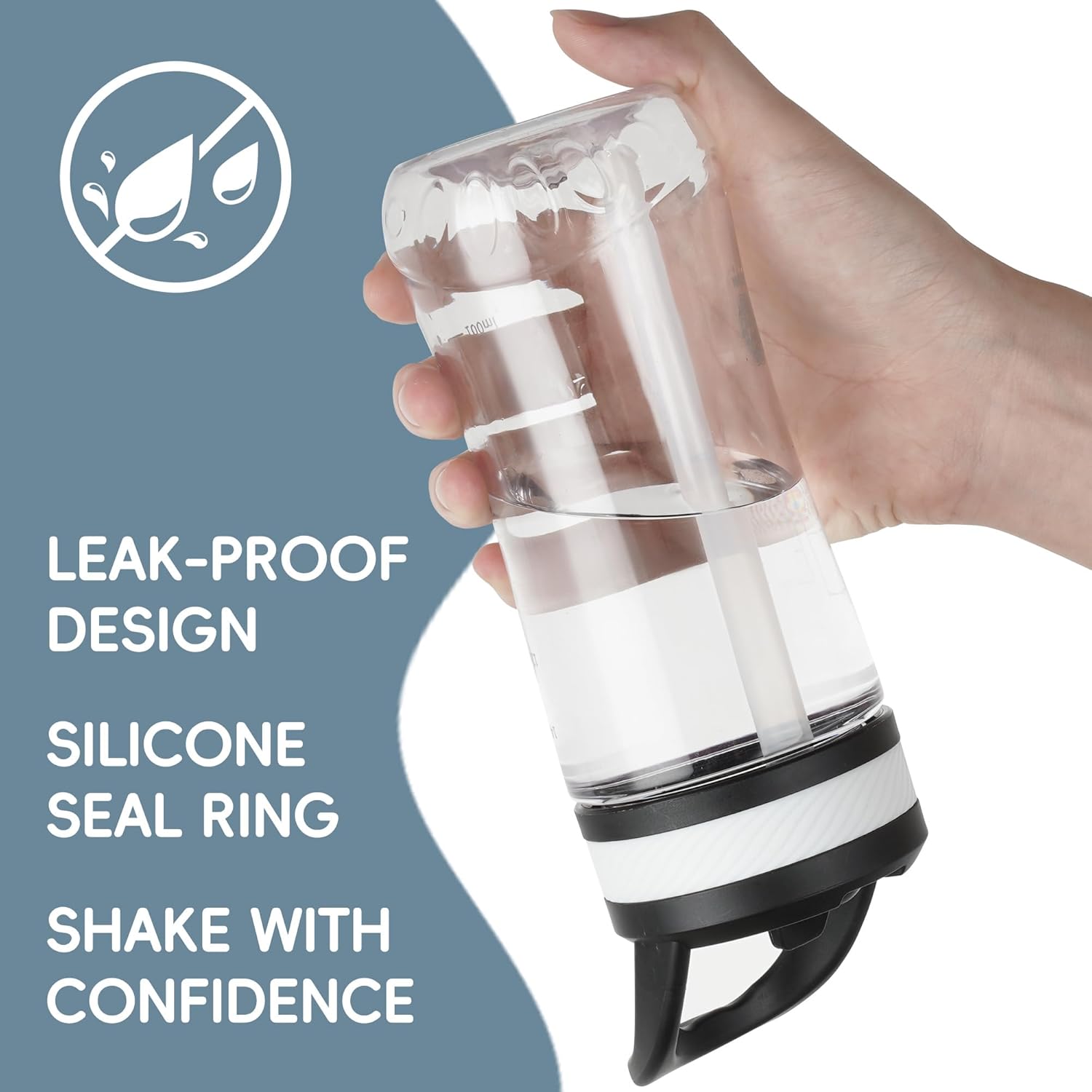 Edmyre Kids Clear Water Bottle 14oz Flip with Straw Carry Handle, Leakproof, Reusable, Tritan, BPA Free, Suitable for Boys and Girls, Clear