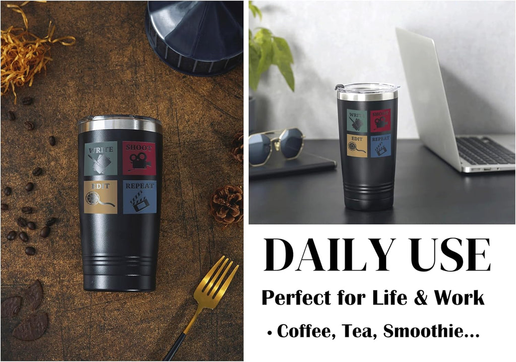Onebttl Flimmaker Director Gifts for Men - 20oz/590ml Stainless Steel Insulated Tumbler with Straw - Graduation/Birthday/Christmas Gift - Edit